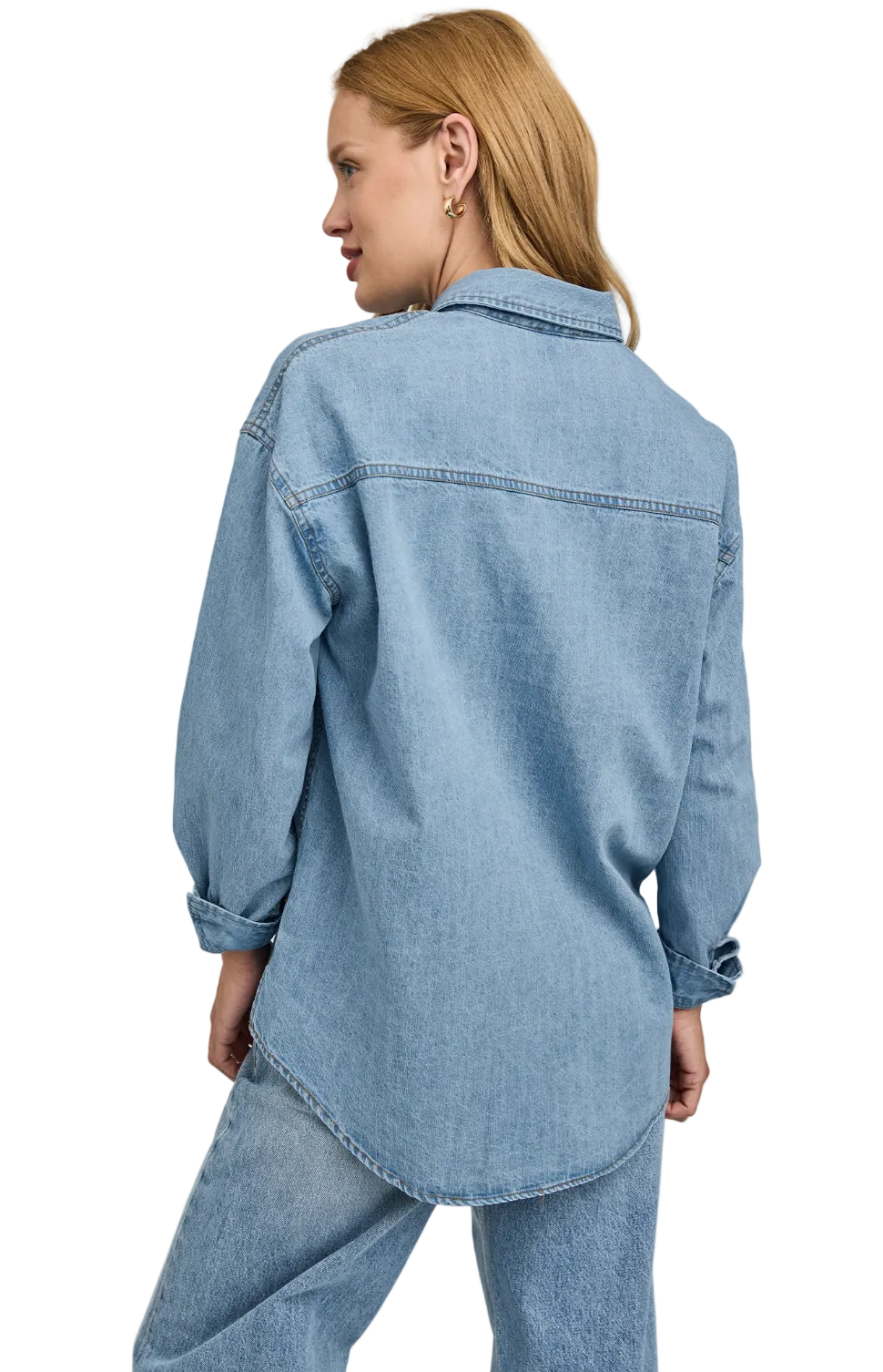 Whitney Denim Button Down-Light Wash