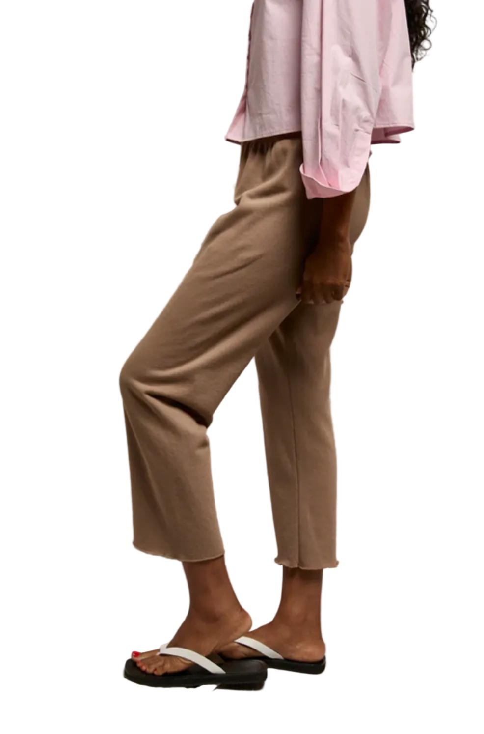 Jamaica Beach Fleece Capri Pant-Mocha