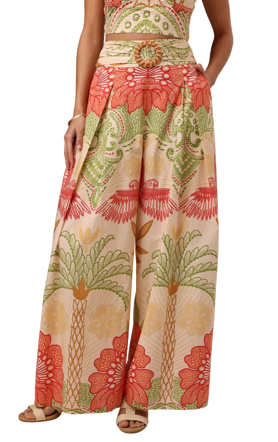San Jose Pant-Stitchwork Hibiscus