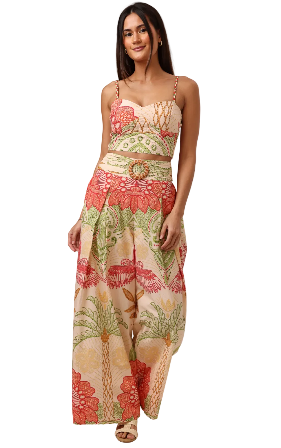 Eloise Tank-Stitchwork Hibiscus