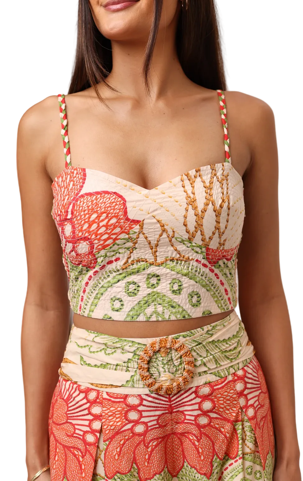 Eloise Tank-Stitchwork Hibiscus