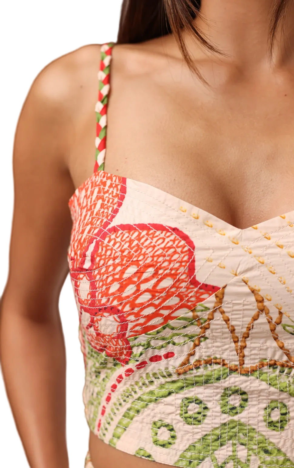 Eloise Tank-Stitchwork Hibiscus