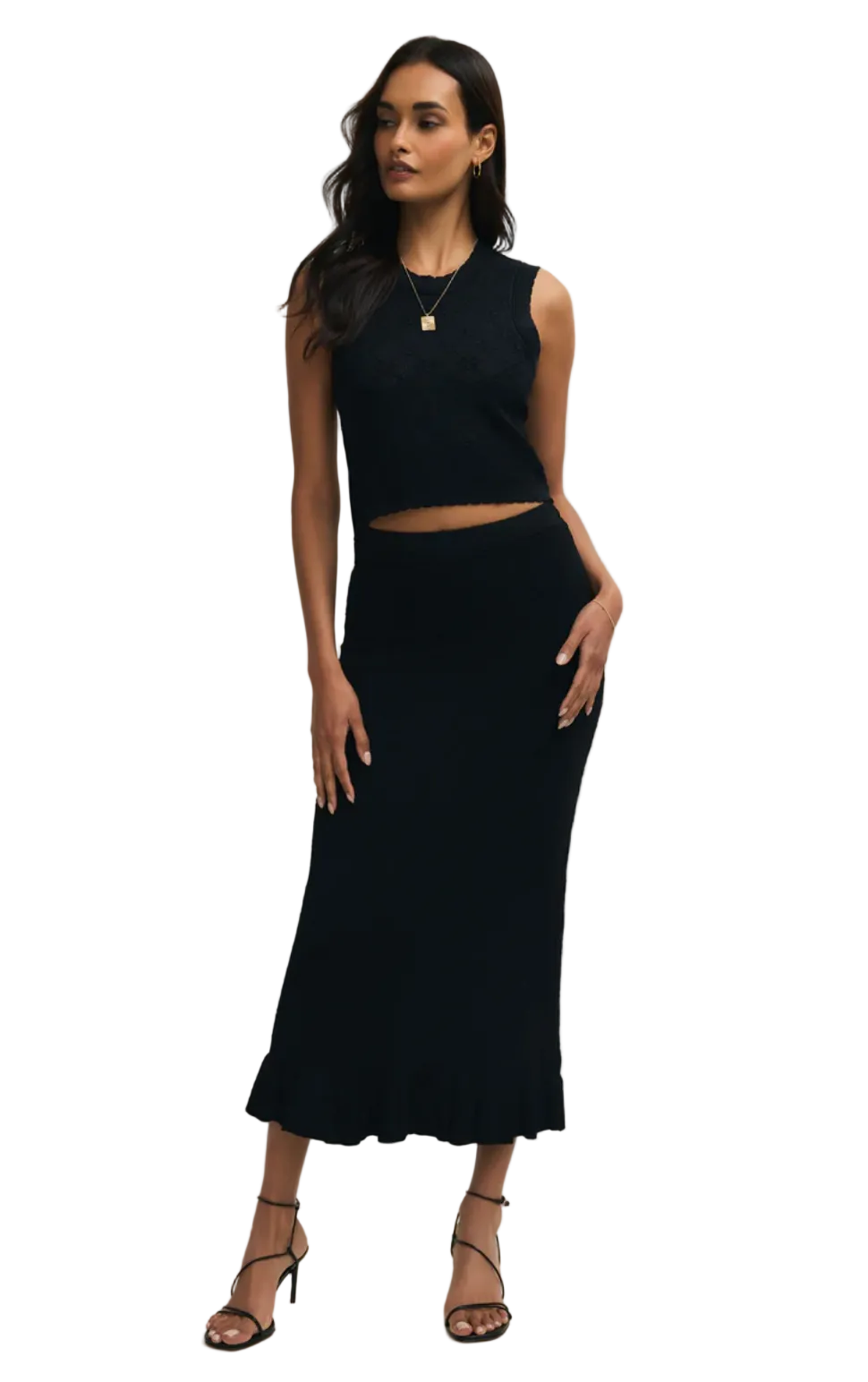 Ramona Sweater Skirt-Black