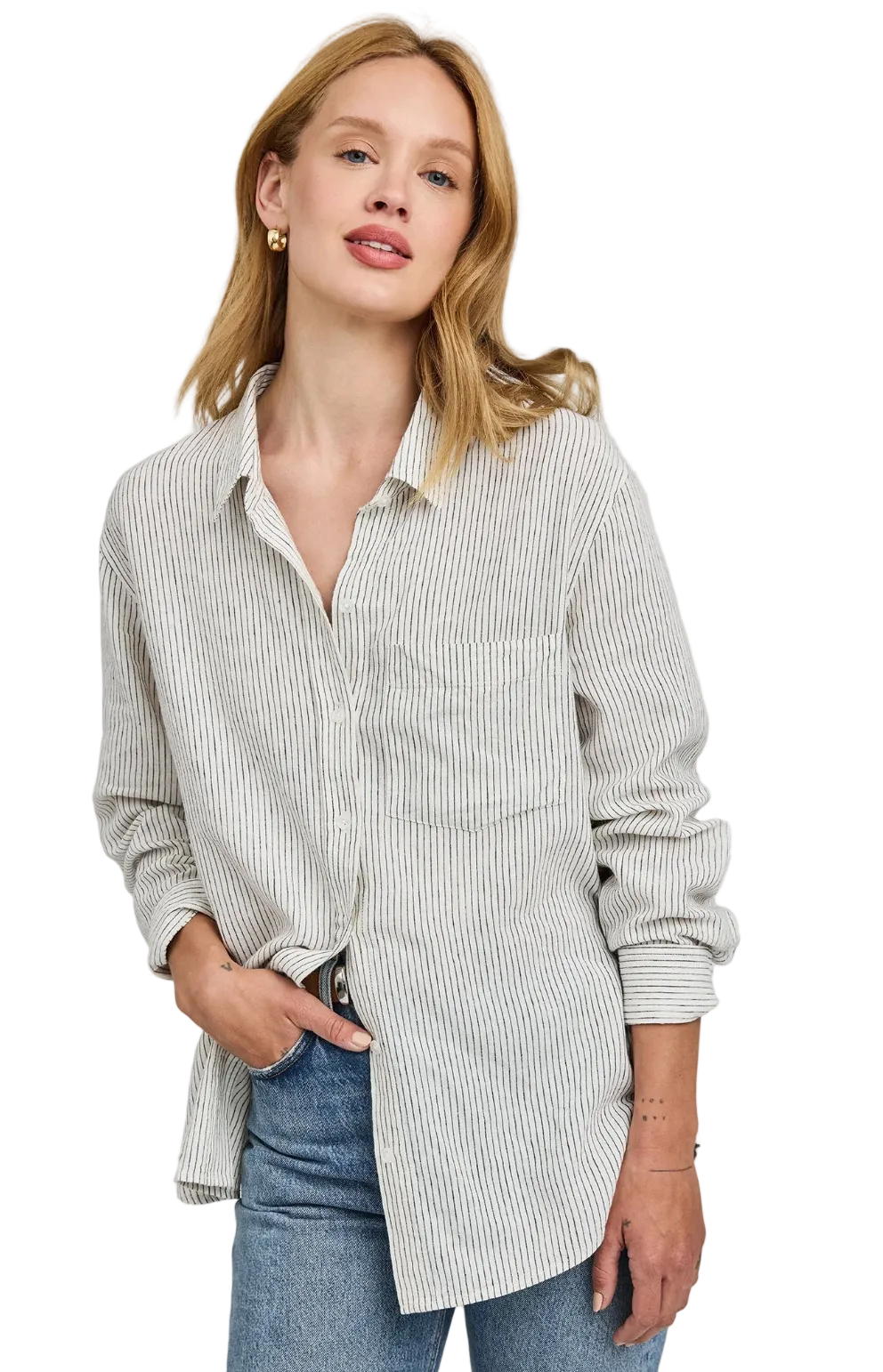 Dominique Blouse-Black Stripe