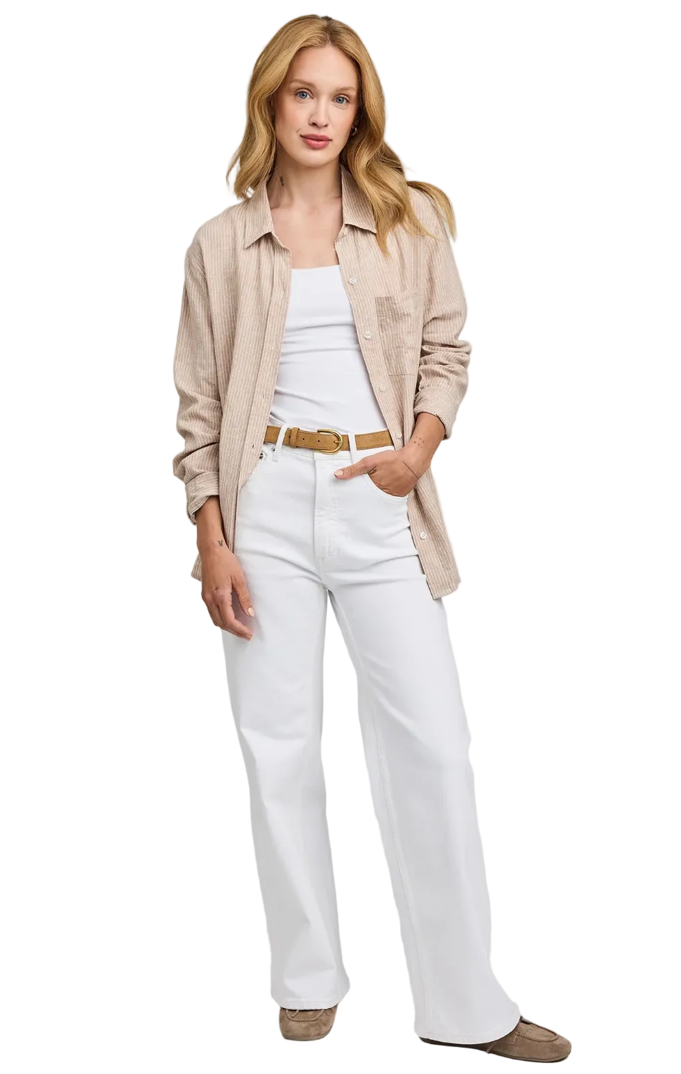 Dominique Blouse-Beechwood Stripe