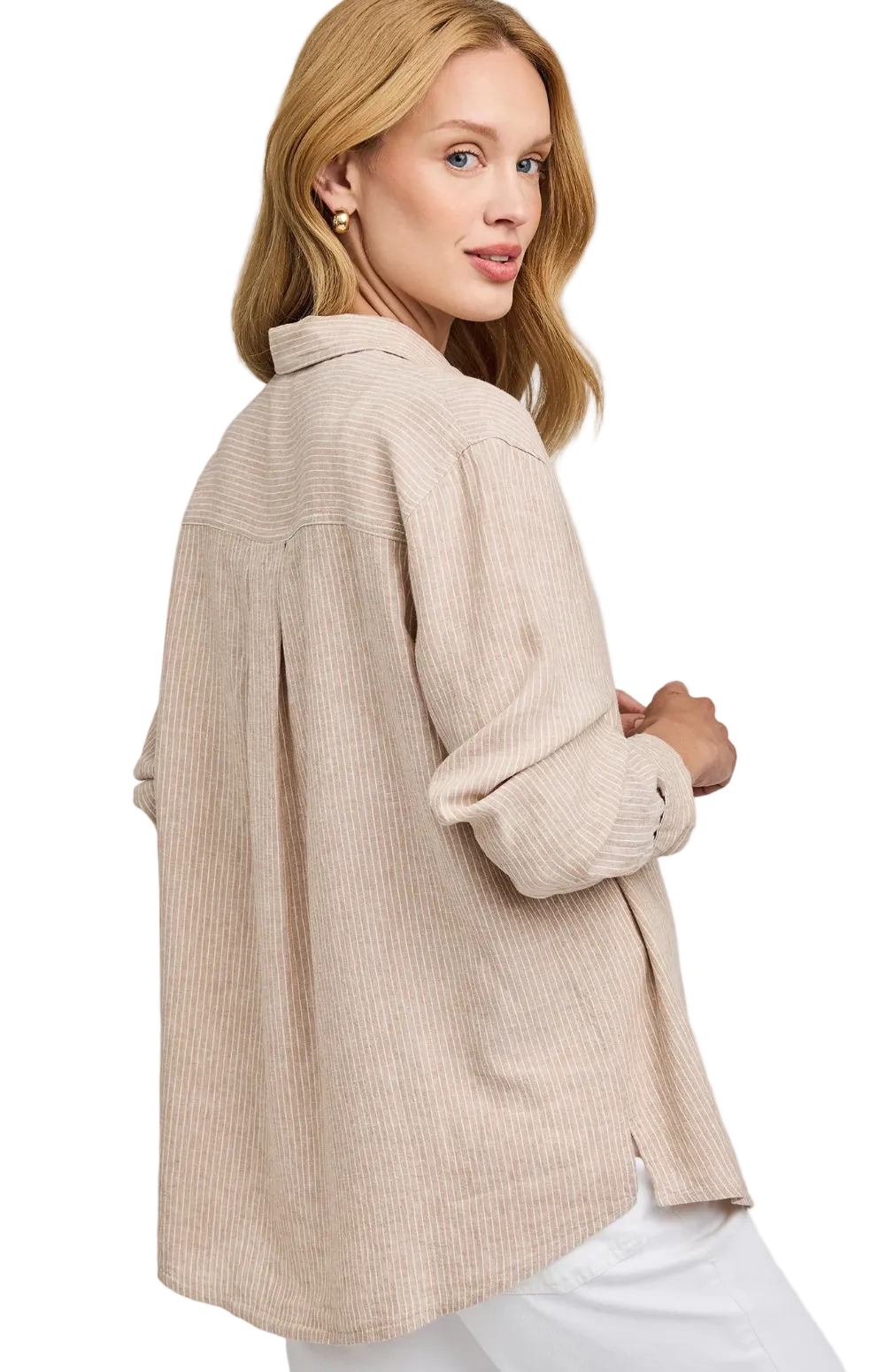 Dominique Blouse-Beechwood Stripe