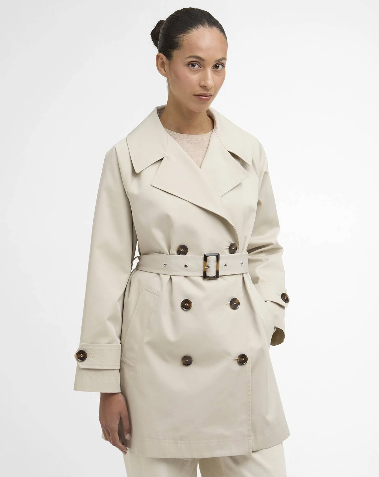 Adare Showerproof Trench Coat-Mist
