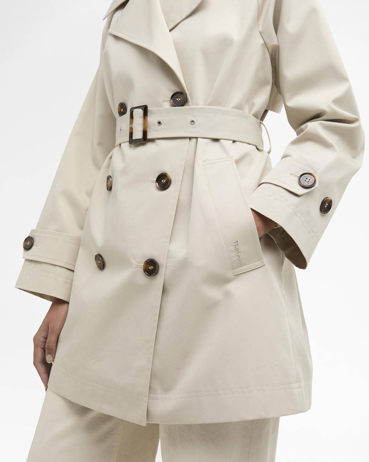 Adare Showerproof Trench Coat-Mist