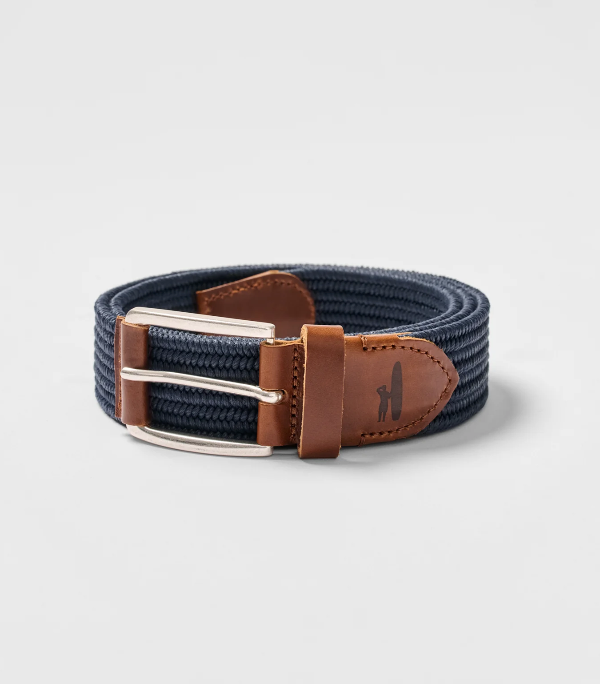 Farley Waxed Cotton Stretch Belt-Navy