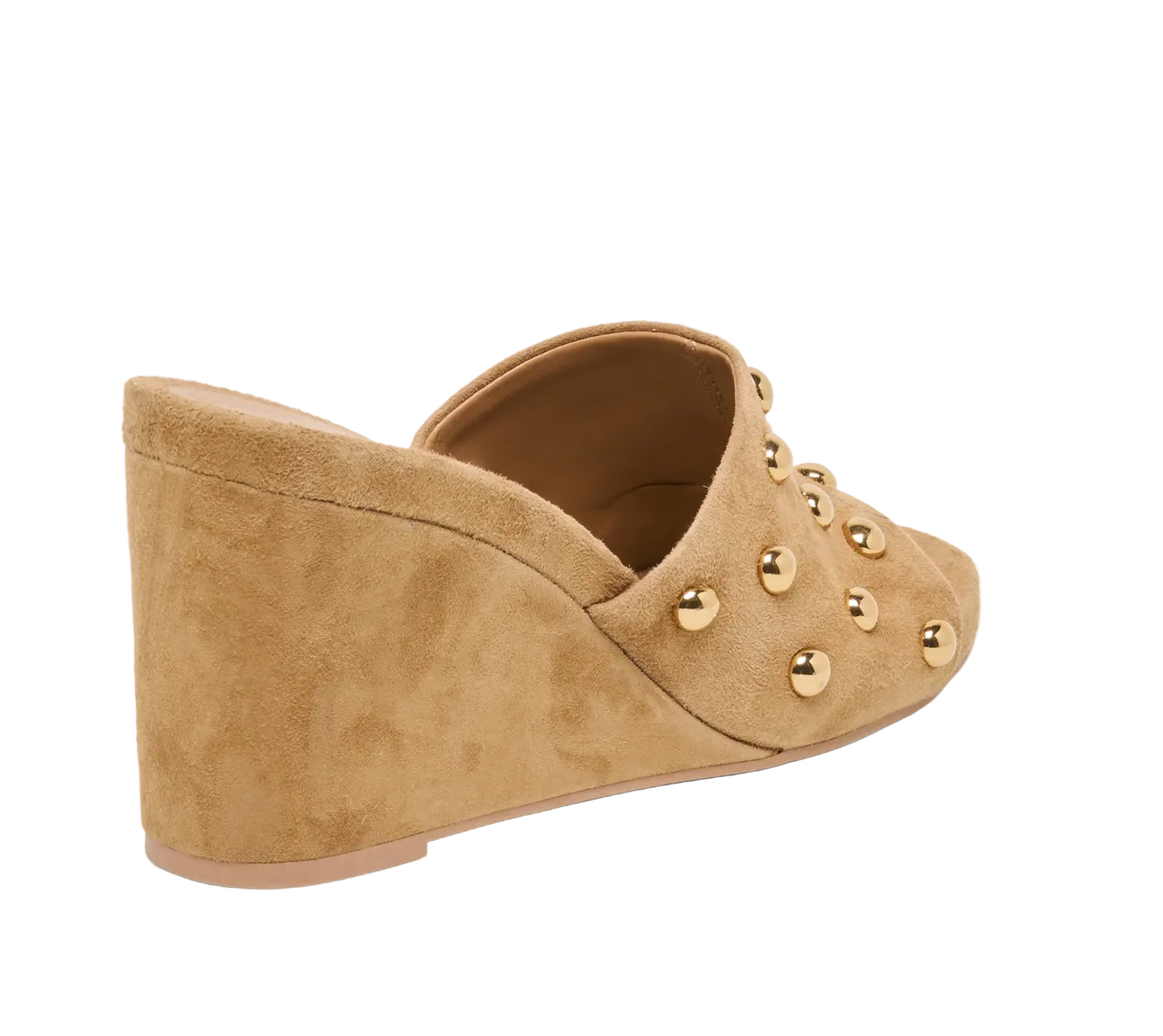 Holta Stud Wedges-Light Brown Suede