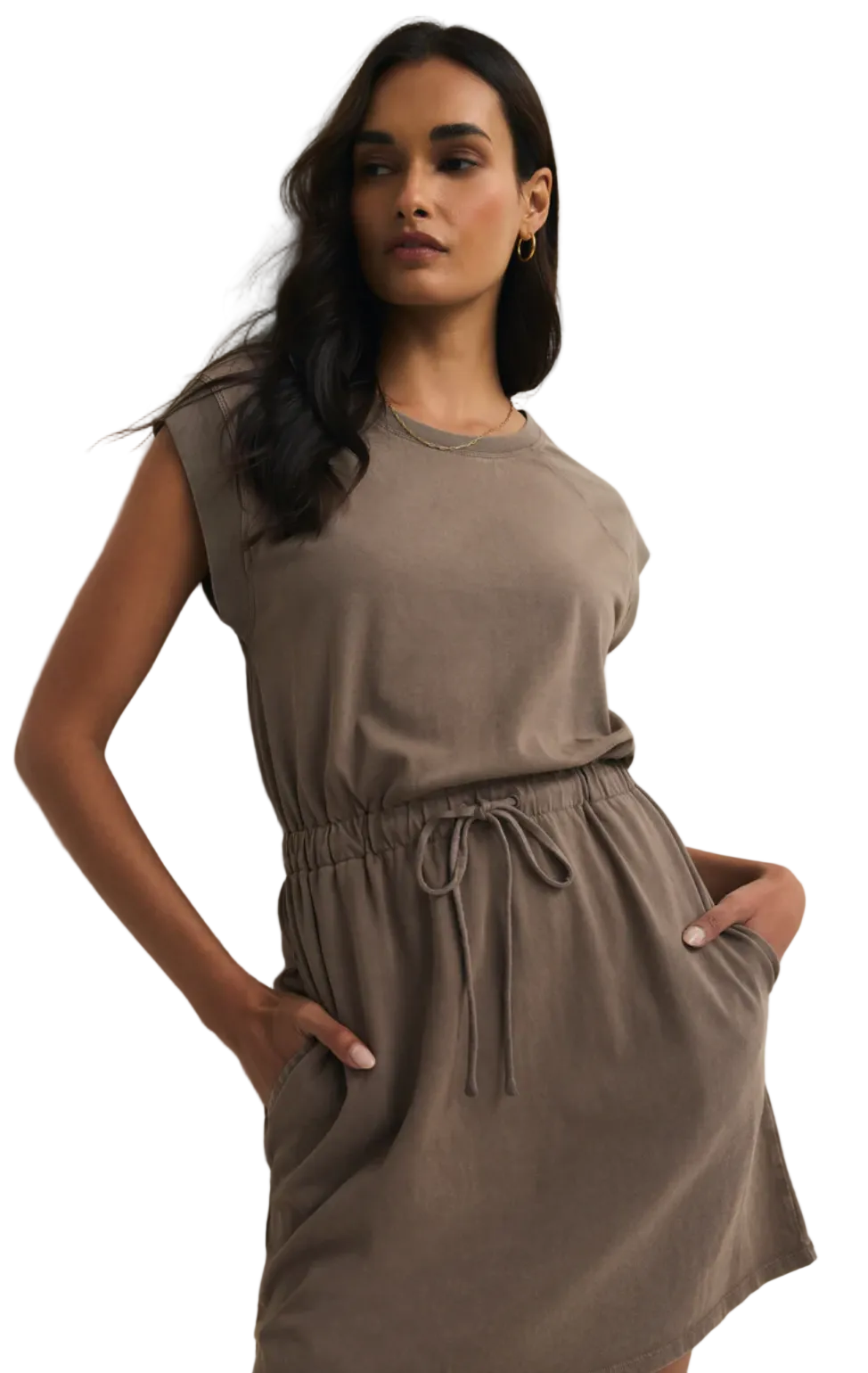 Kalani Mini Dress-Taupe