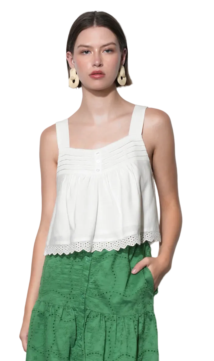 Elani Eyelet Swing Tank-White