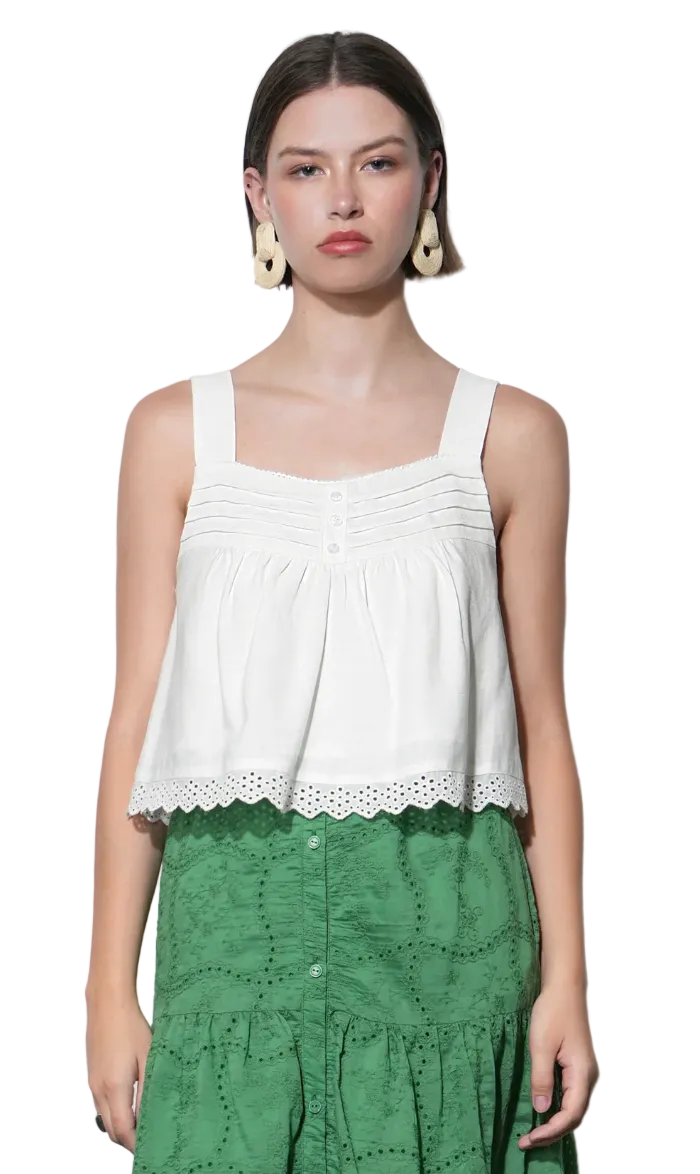Elani Eyelet Swing Tank-White