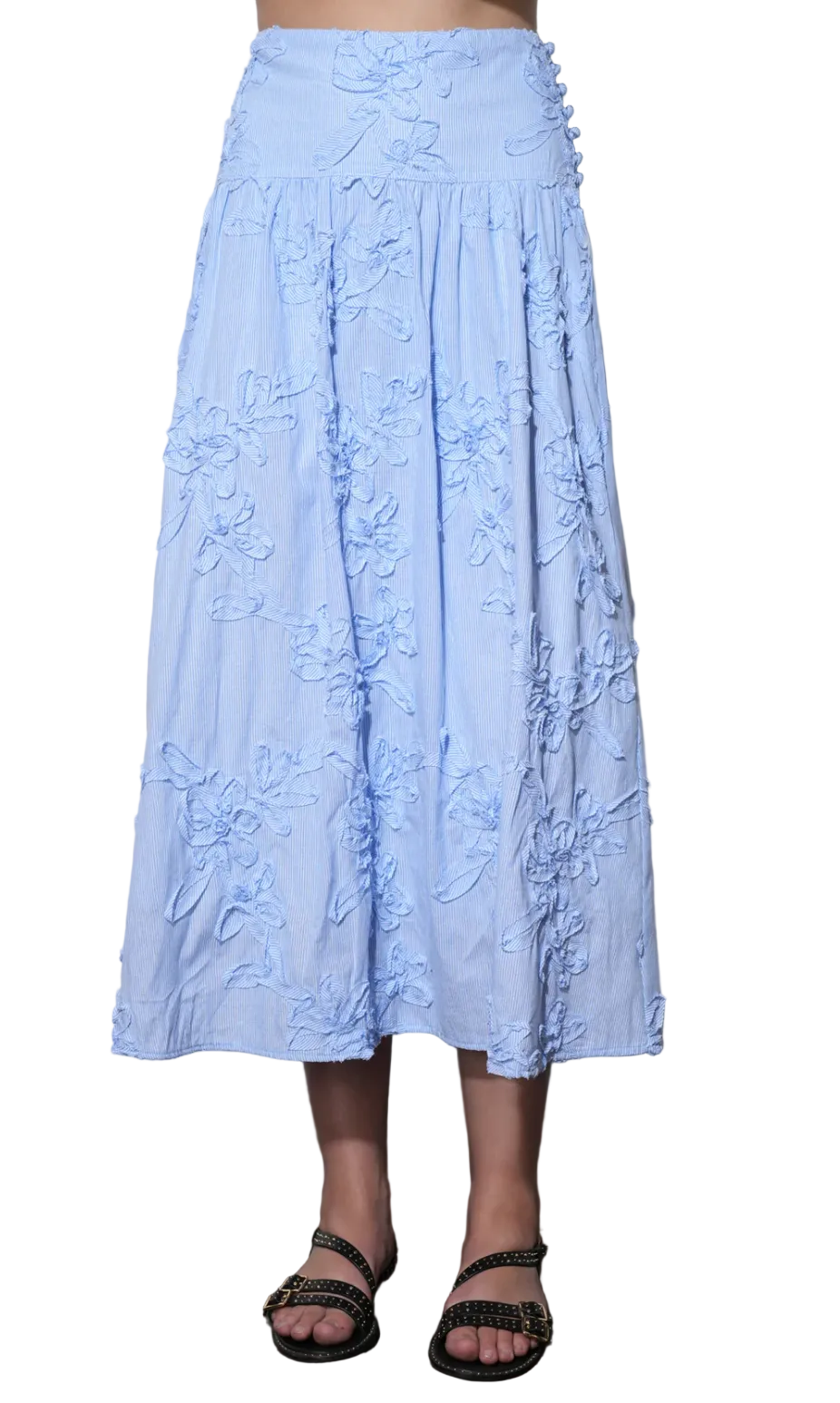 Aurora Midi Skirt-Blue