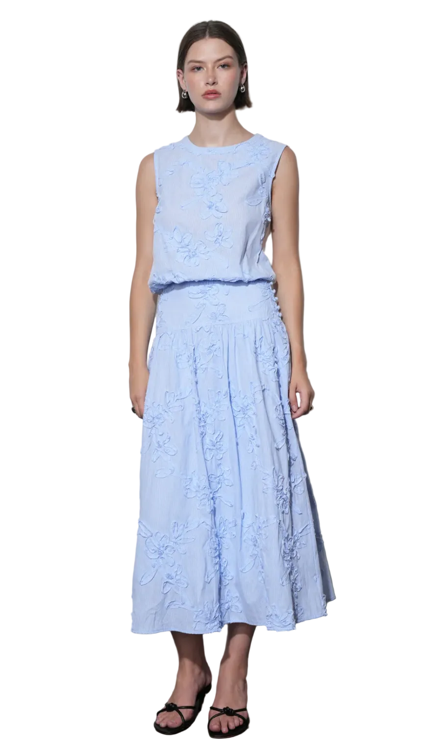 Aurora Midi Skirt-Blue