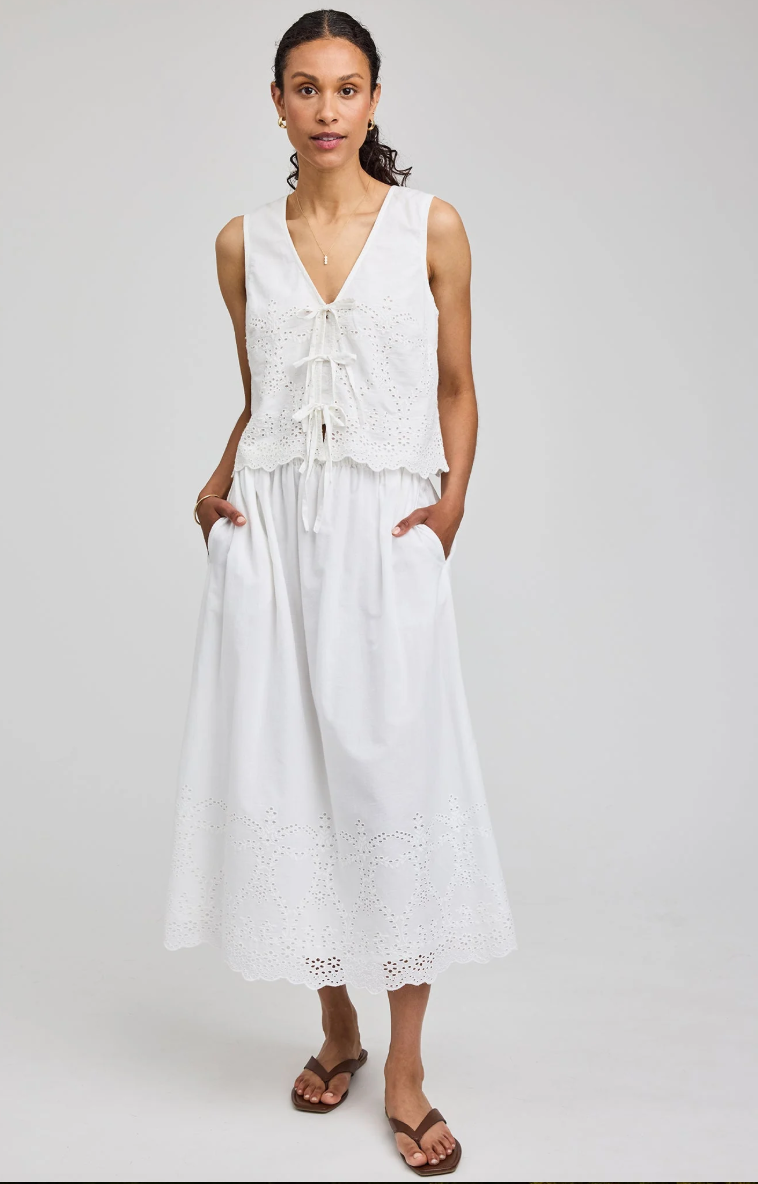 Elodie Maxi Skirt-White