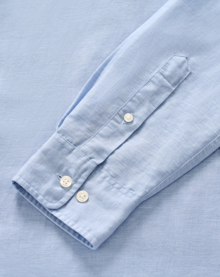 McCarthy Linen Blend Button Down-Malibu