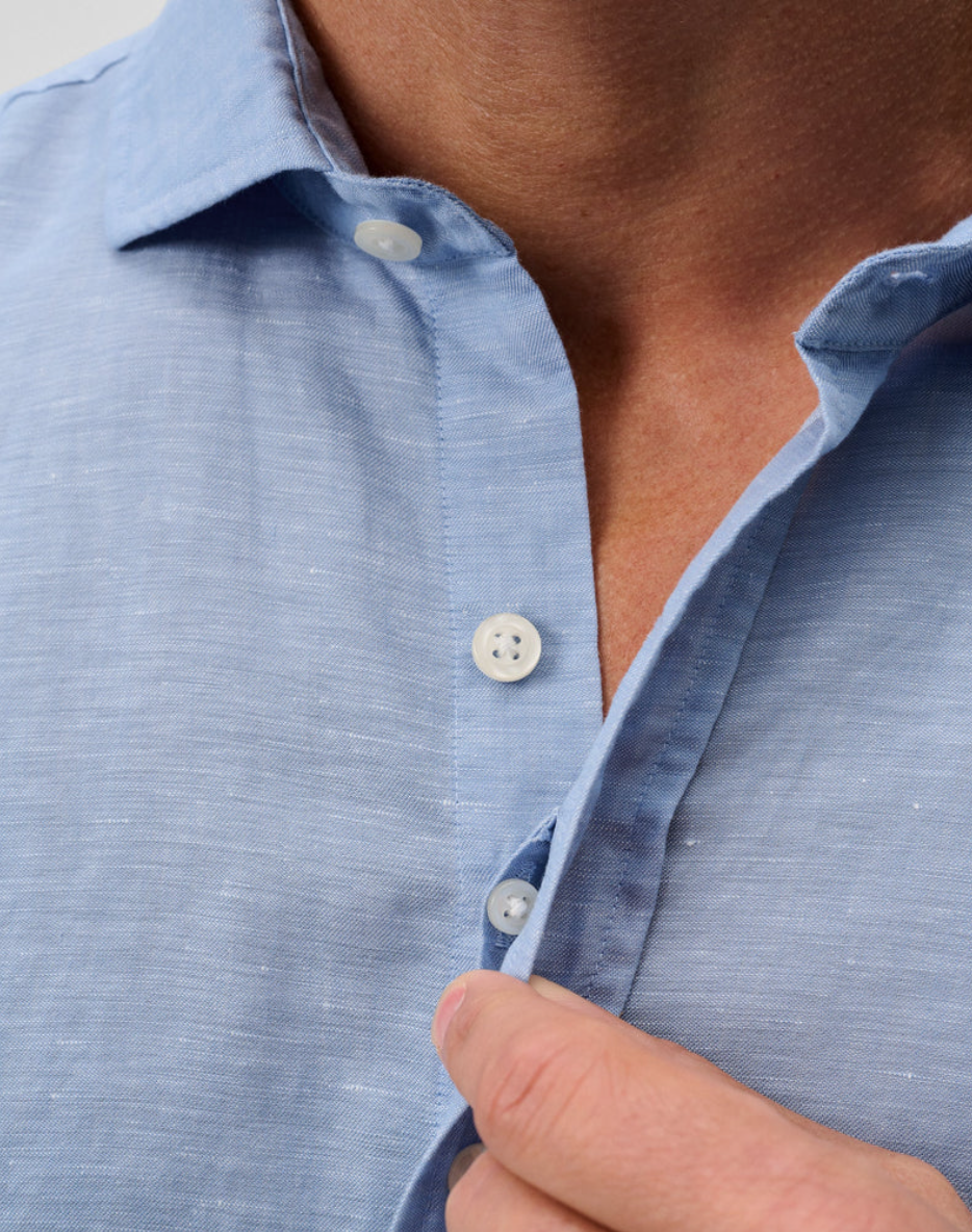 McCarthy Linen Blend Button Down-Malibu