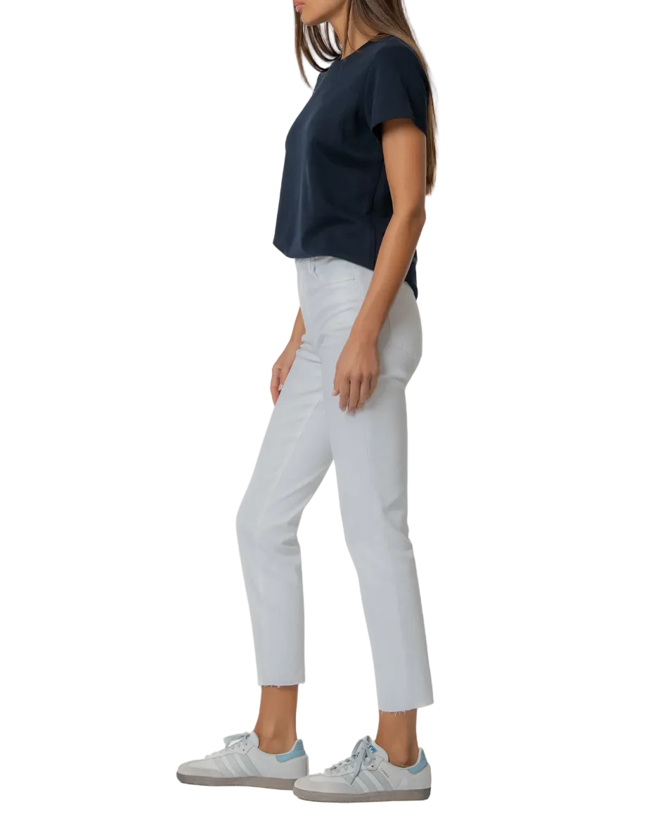 Rachael High Rise Mom Jean-White