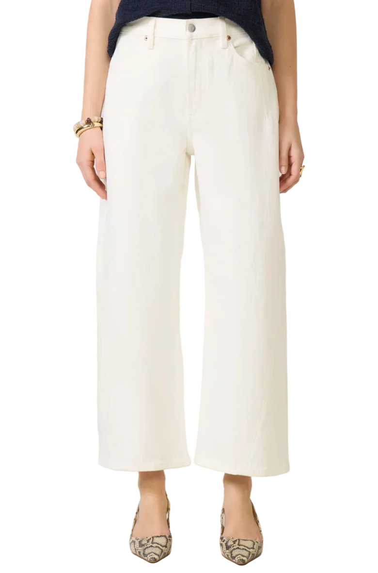 Kyra Bowed Ankle Jean-Antique White