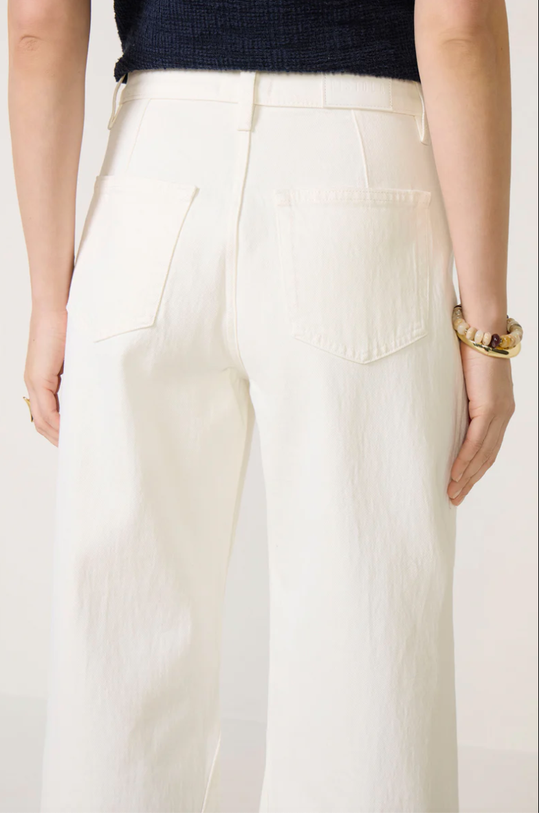 Kyra Bowed Ankle Jean-Antique White