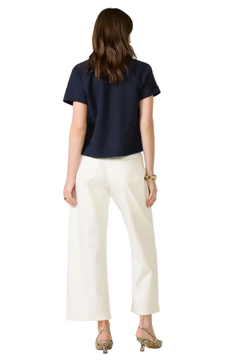 Kyra Bowed Ankle Jean-Antique White