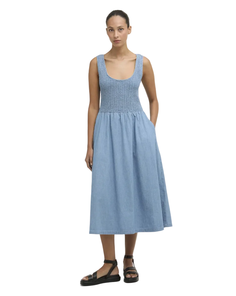 Josie Midi Dress-Chambray
