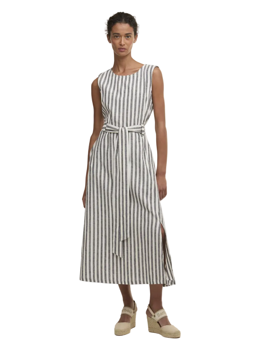 Inez Midi Dress-Navy Stripe
