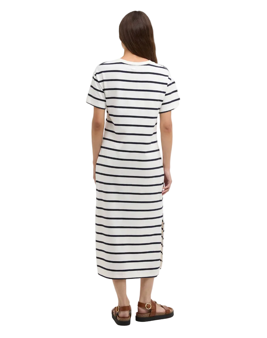 Selena Stripe T-Shirt Dress-Navy/Cloud