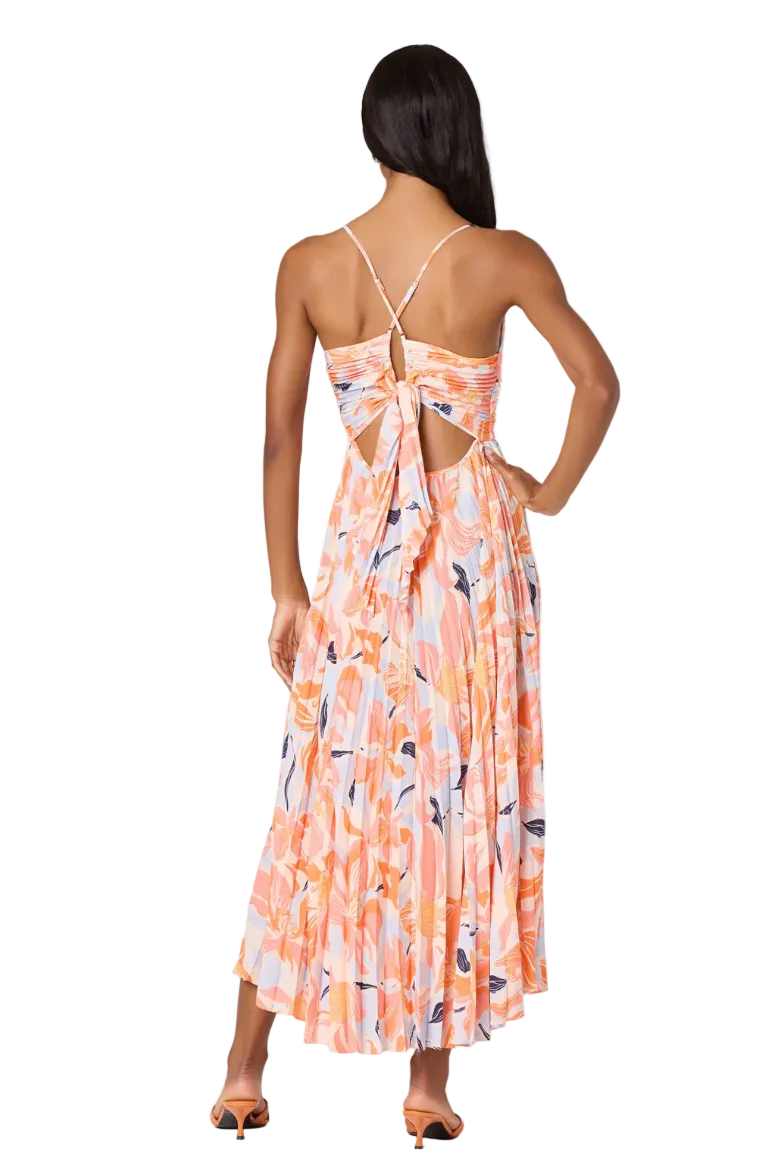 Blythe Dress-Orange Blue Floral