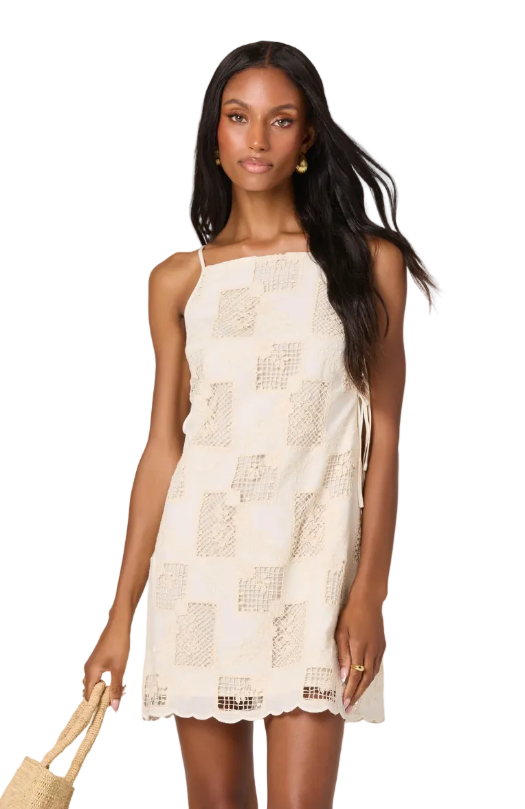 Samira Eyelet Dress-Natural