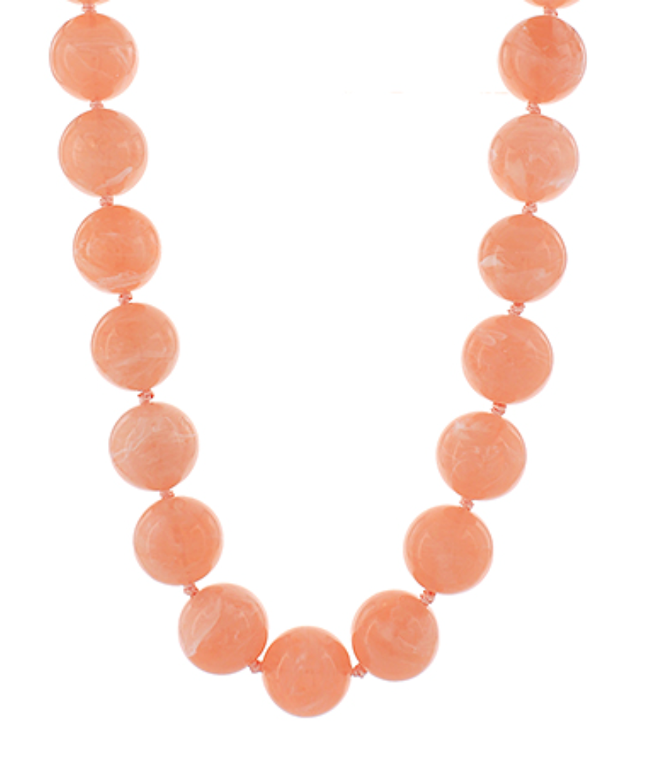 Marble Ball Necklace-Peach