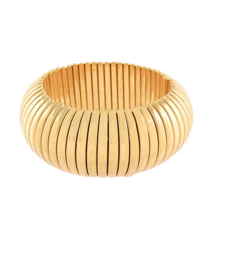 Wide Metal Bracelet-Vintage Gold
