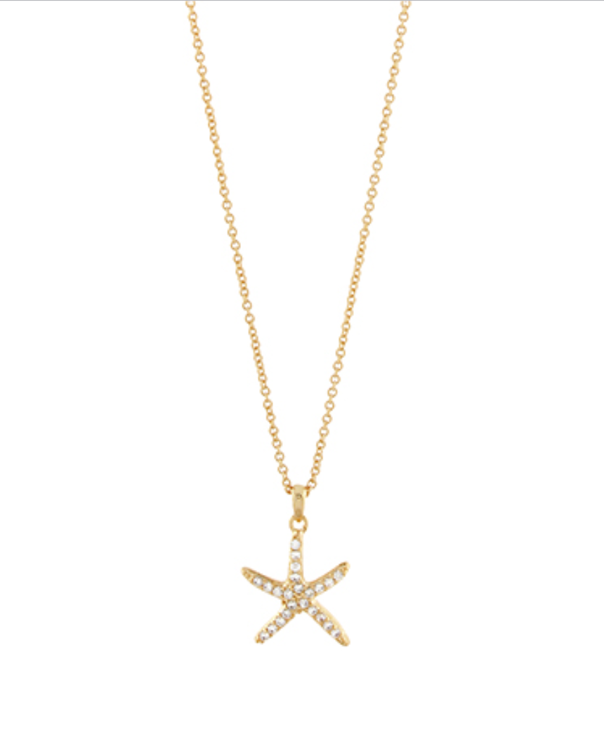 Pave Crystal Starfish Necklace