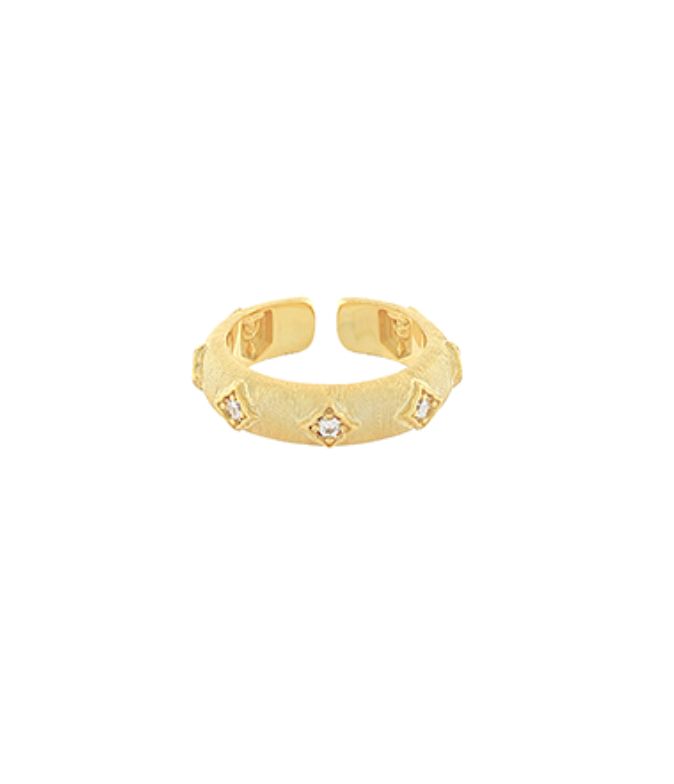 Crystal Station Open Ring-Wide