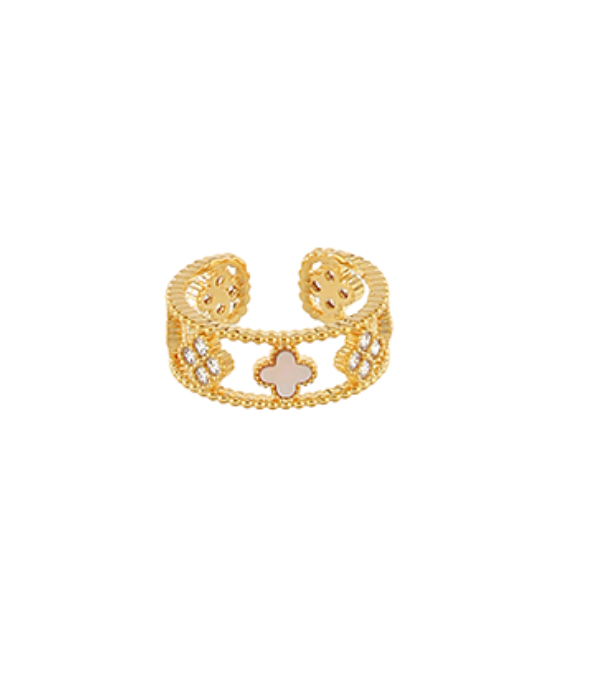 Clover MOP Open Ring