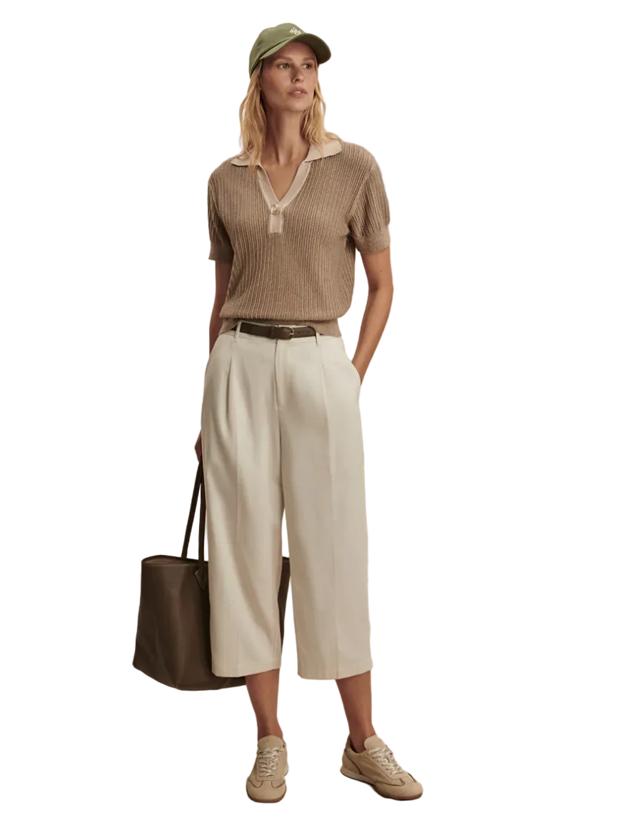 Perrine Knit Polo-Tan
