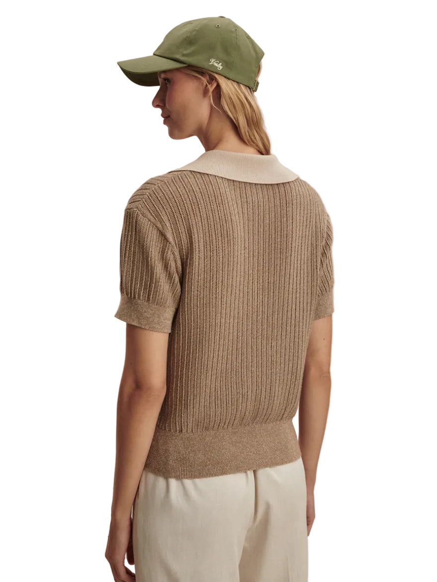 Perrine Knit Polo-Tan
