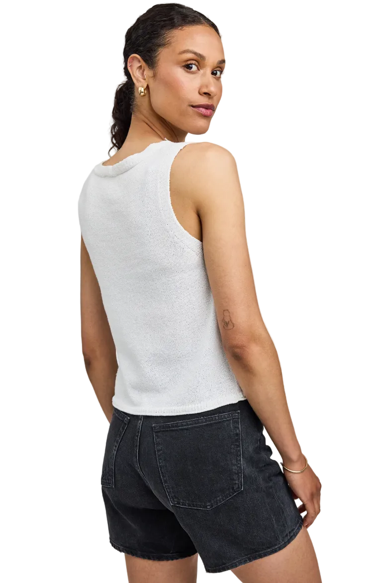 Rebel Knit Tank-White