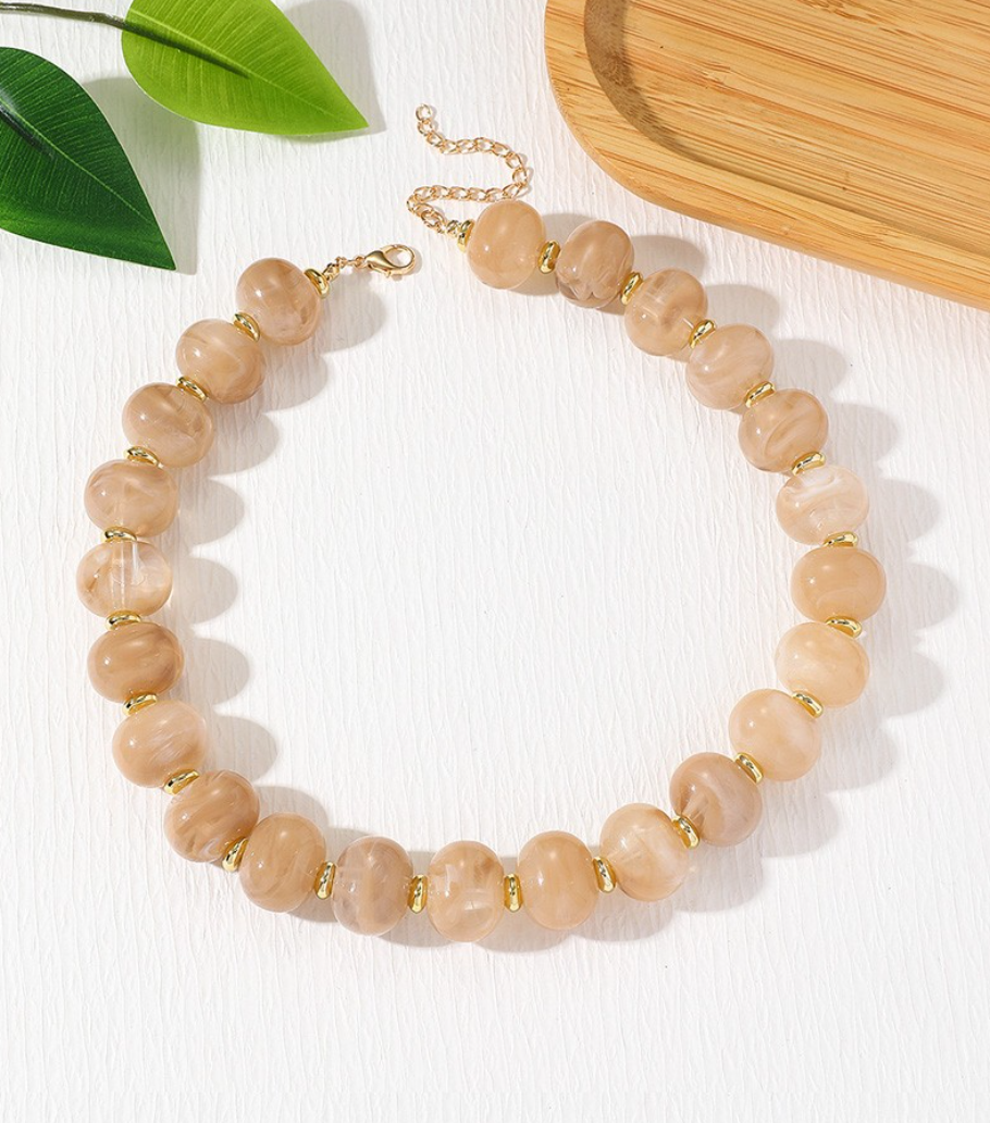 Boho Oval Bead Necklace