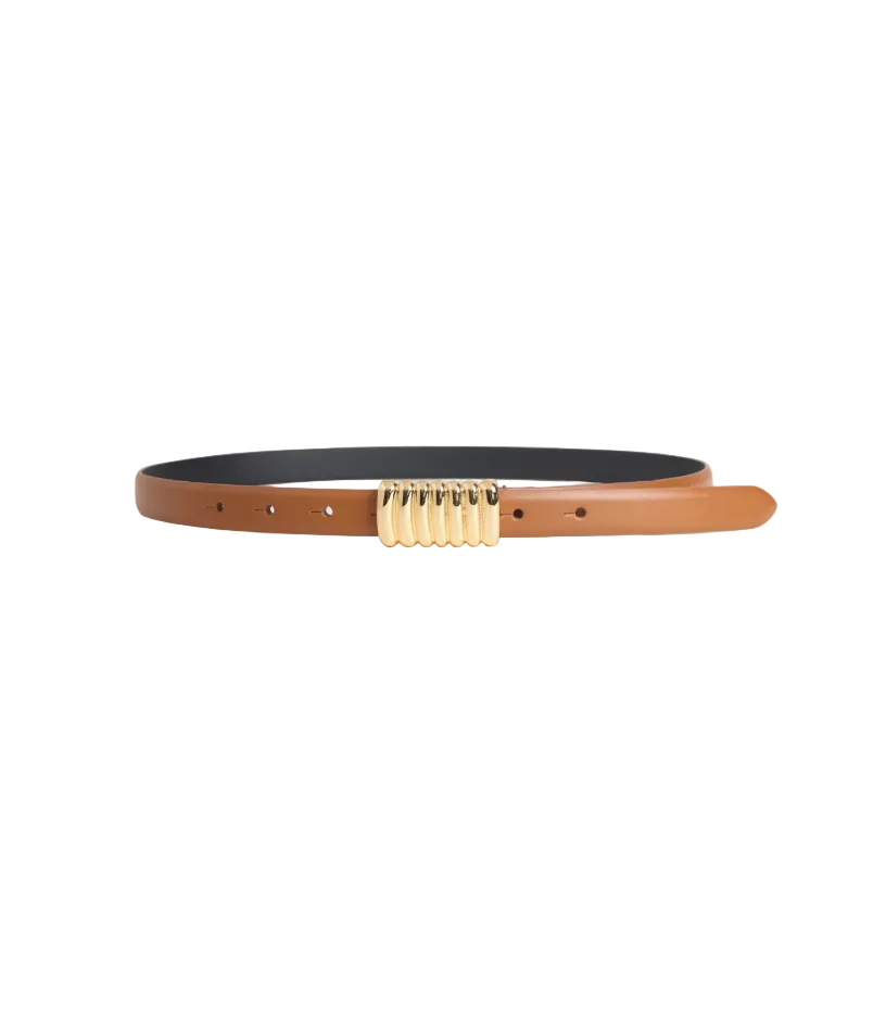 The Vintage Belt-Tan/Gold