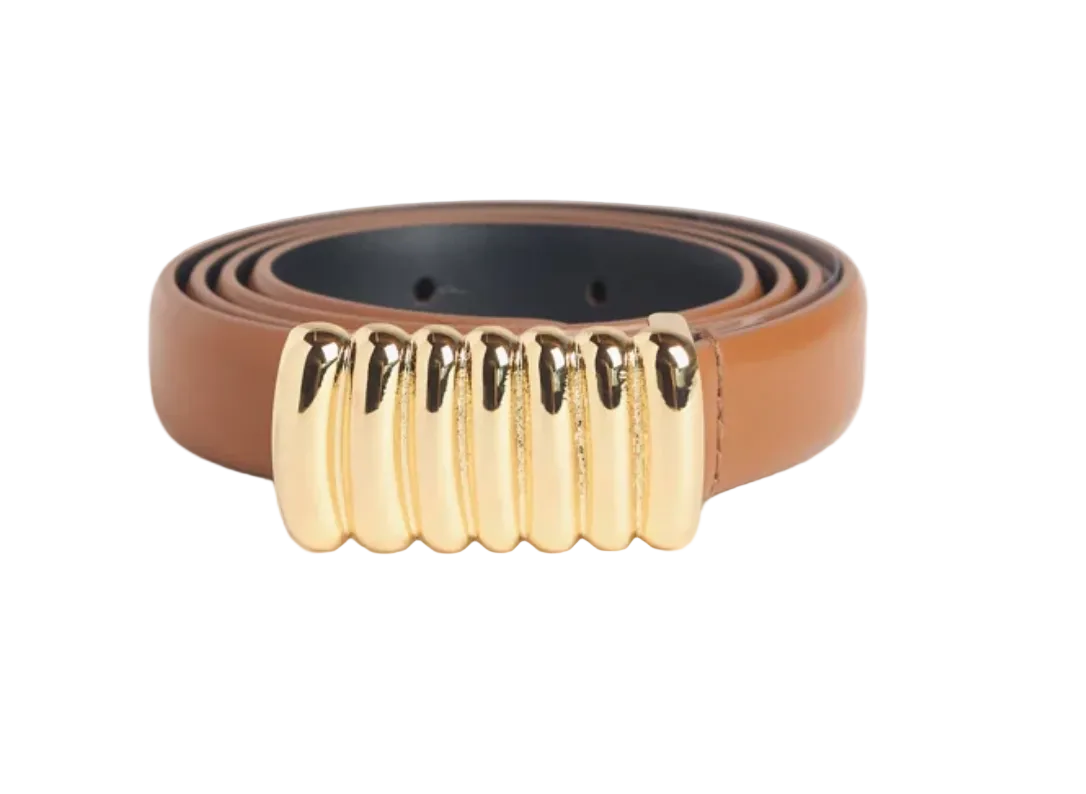 The Vintage Belt-Tan/Gold