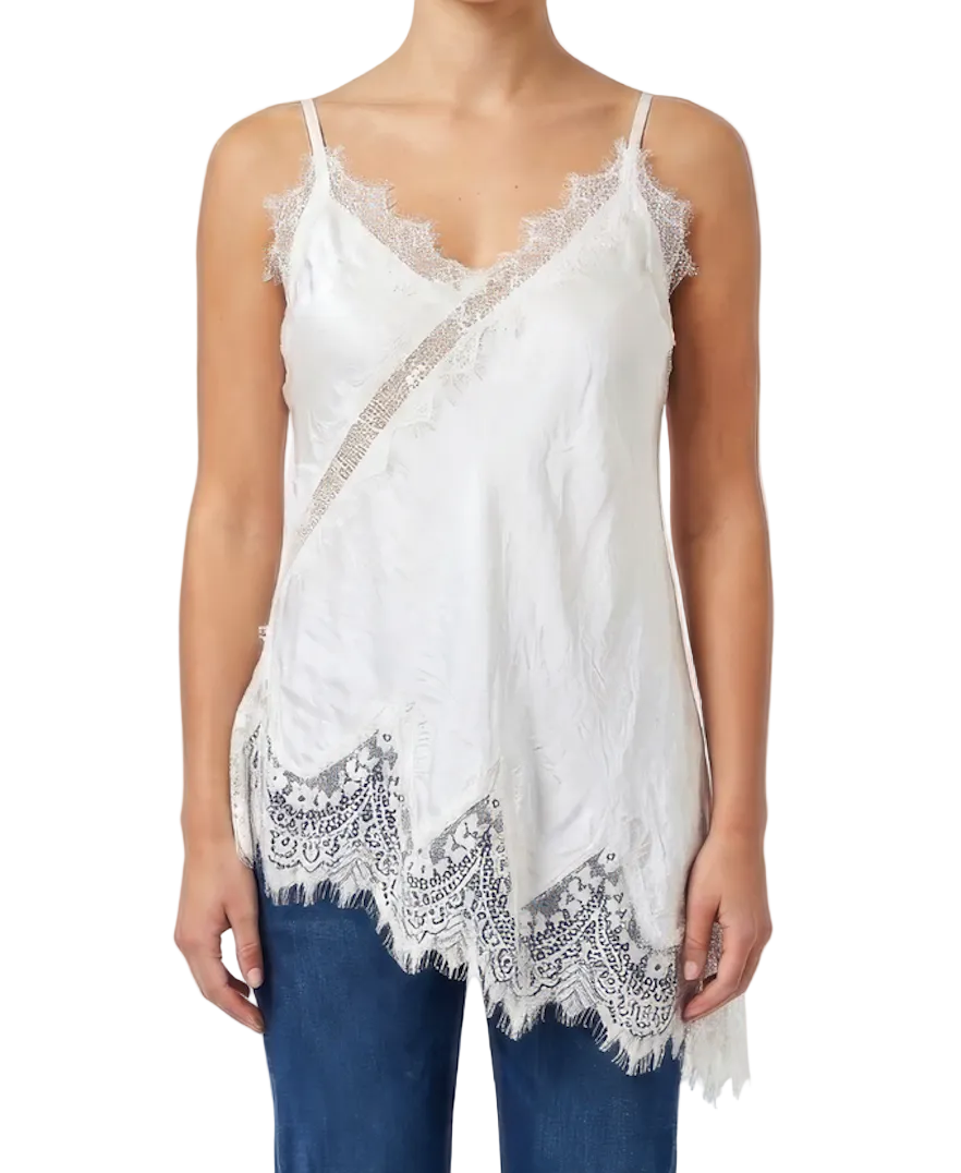 Crossover Lace Cami-Cream