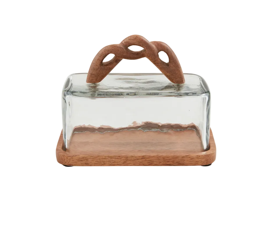 Twisted Handle Butter Dish