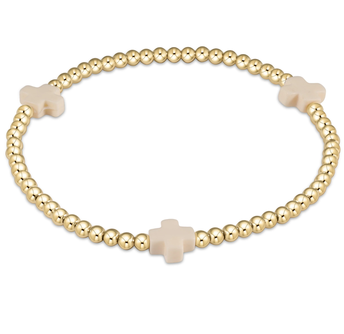 Signature Cross 3mm Bracelet-Off White