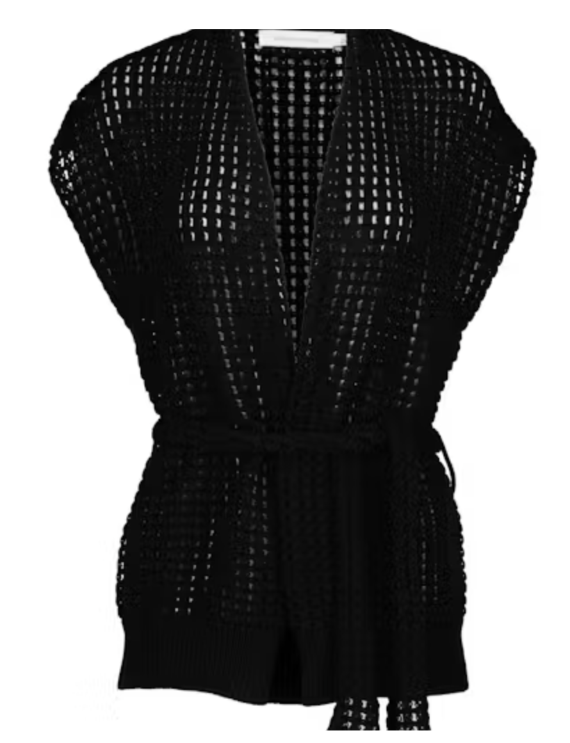 Coastal Belted Cardigan-Black
