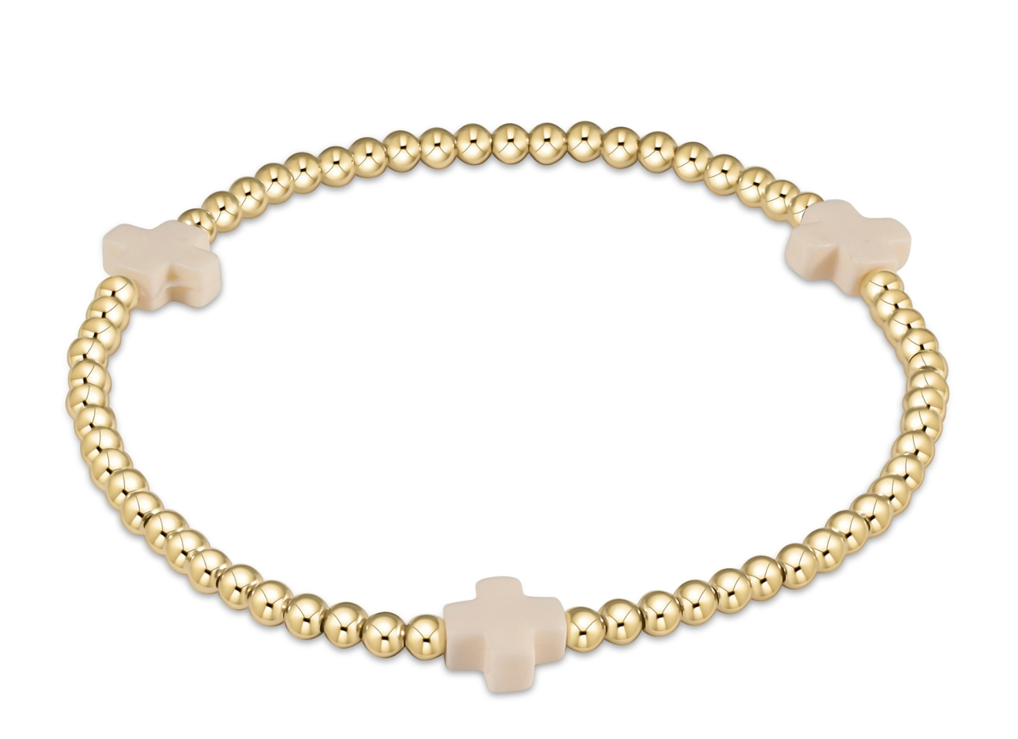 Extends Signature Cross 3MM Bracelet-Off White