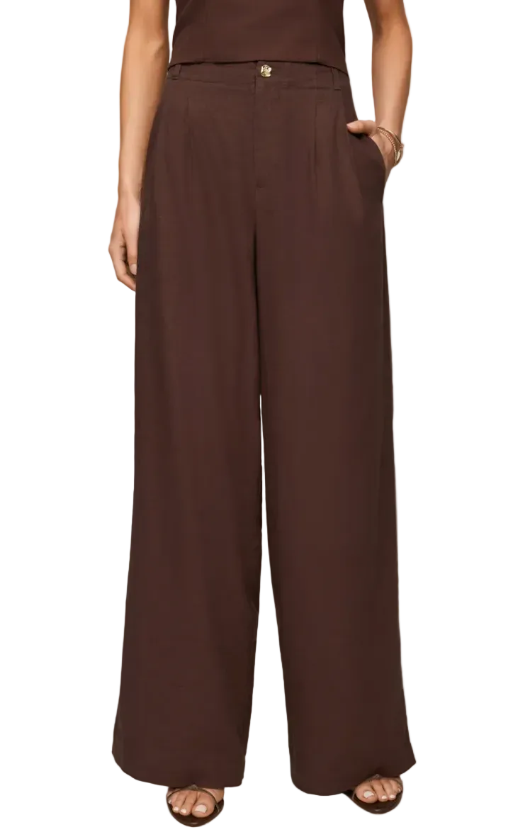 Magnolia Linen Pant-Chocolate