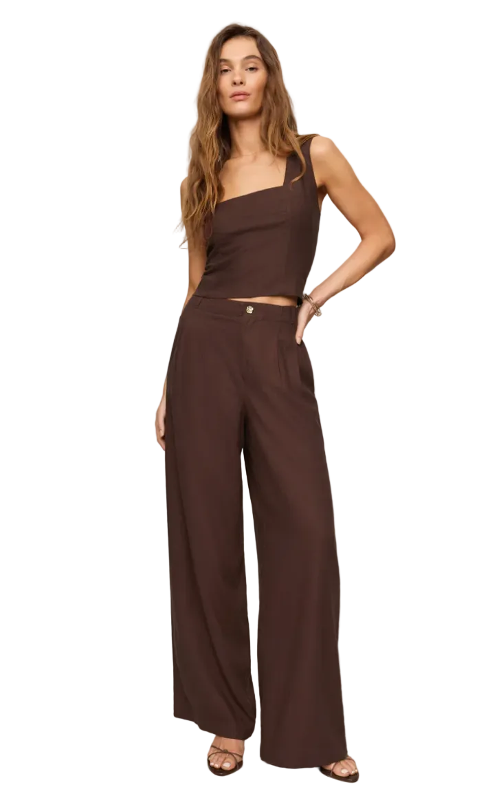 Magnolia Linen Pant-Chocolate