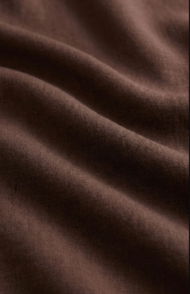 Magnolia Linen Top-Chocolate